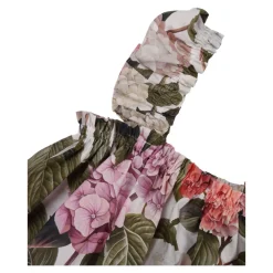 Hydrangea-print Poplin Top