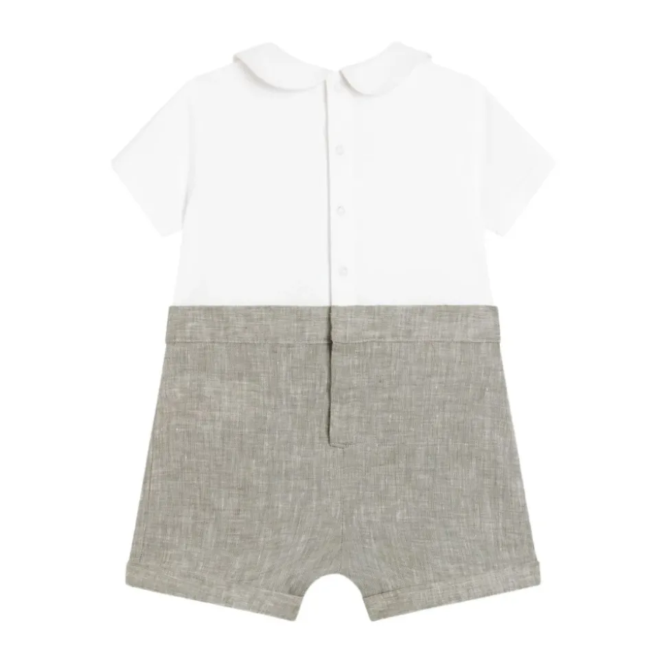 Interlock og linskjorte med broderi