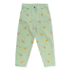 Jeans med brodert mønster