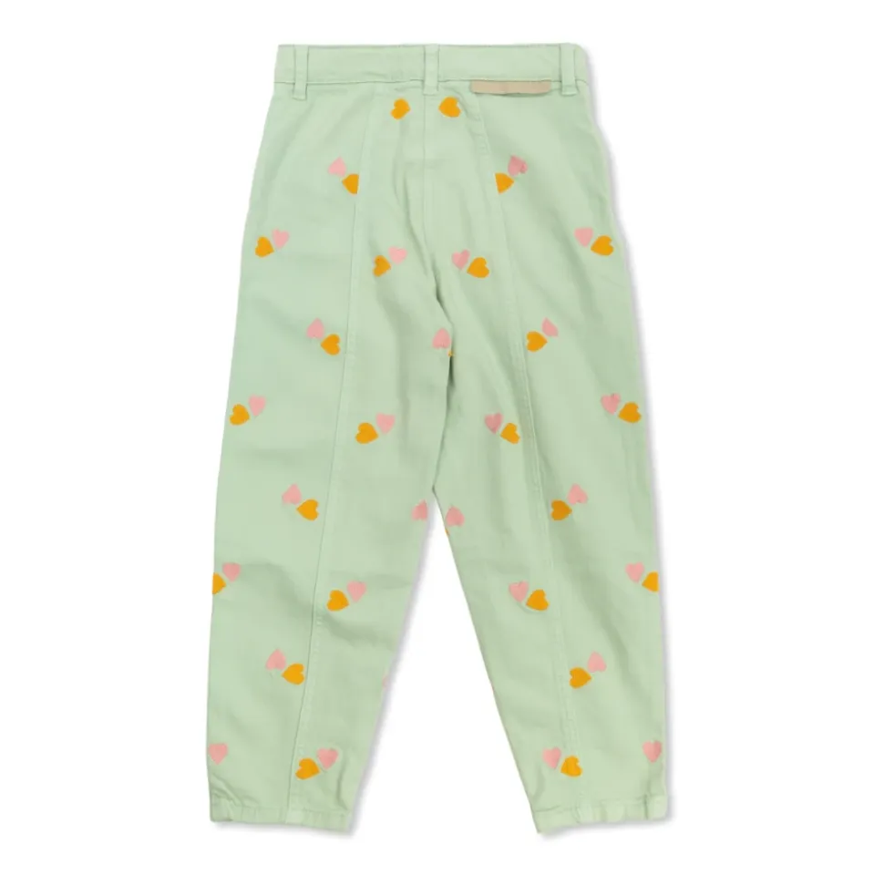 Jeans med brodert mønster