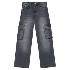 Jeans med fem lommer, elastisk og lang