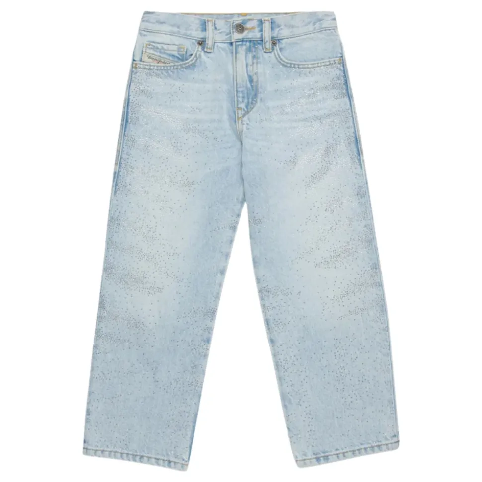 Jeans med lyse vask og strass