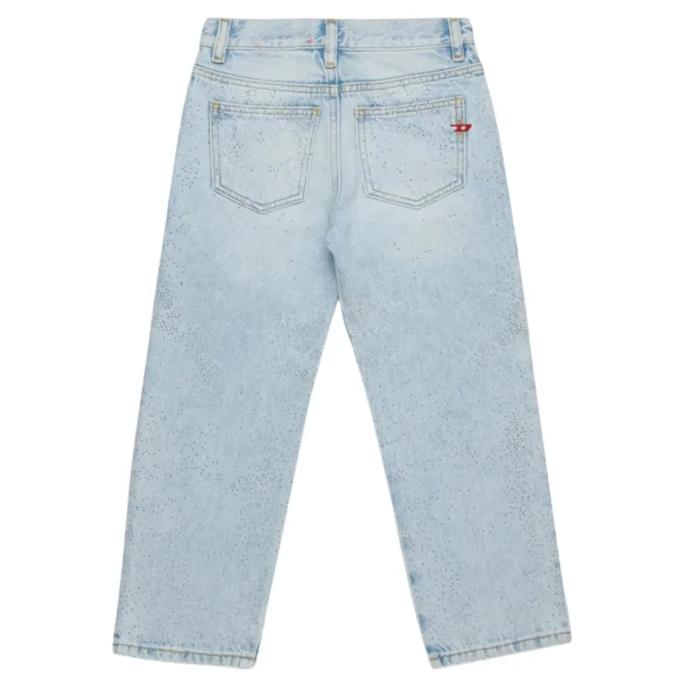 Jeans med lyse vask og strass
