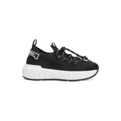 Jersey- og semsket kalveskinn-sneakers