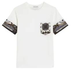 Jersey T-skjorte med cargoprint-detaljer