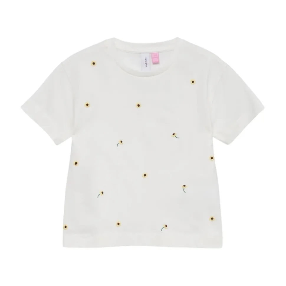 Klar Hvit Vero Moda Girl Vmsola Mette Ss Top Box Jrs Girl Snow White Sunflower Tops