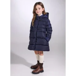 Lang dunjakke i nylon