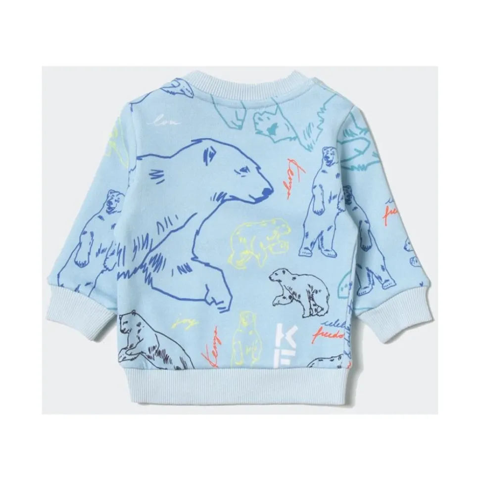 Langermet genser med rund hals og logo-print