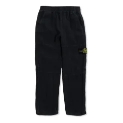 Linen Trousers With Logo Patch