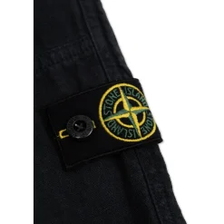 Linen Trousers With Logo Patch