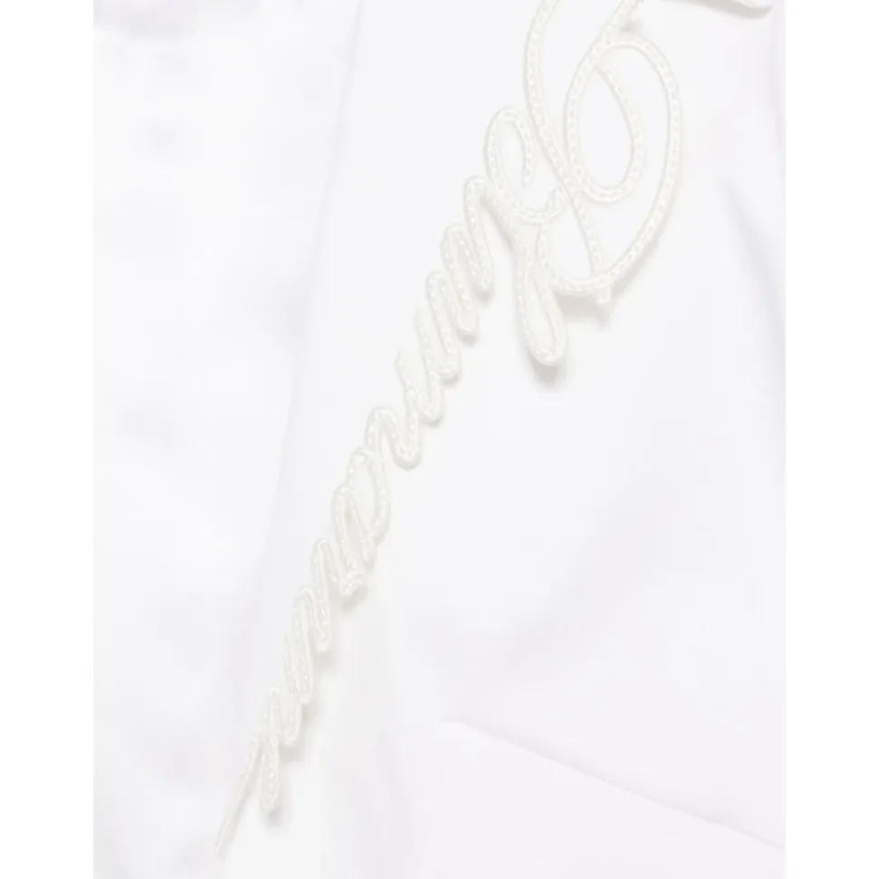 Logo-brodert cropped blazer