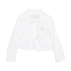 Logo-brodert cropped blazer