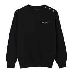 Logo Button Detail Sweatshirt