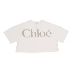 Logo Cropped Bomullsjersey T-skjorte