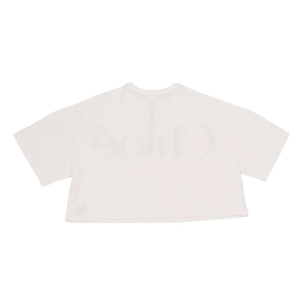 Logo Cropped Bomullsjersey T-skjorte