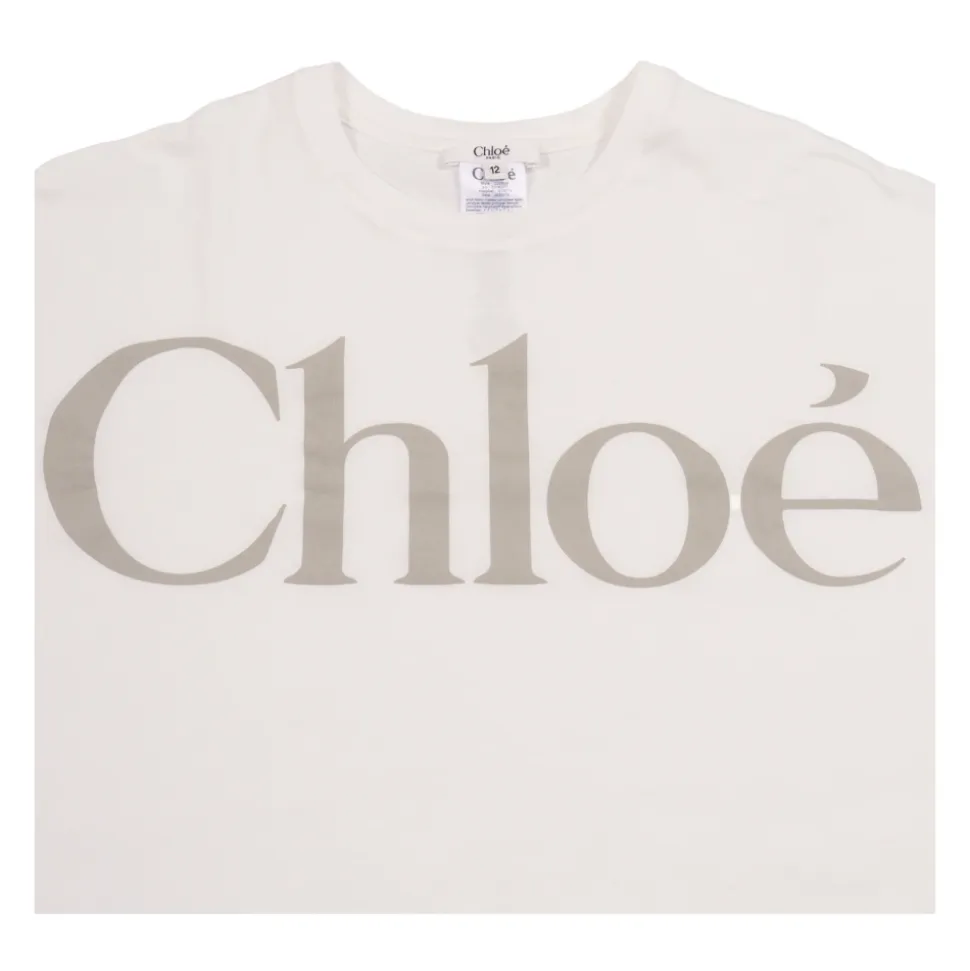 Logo Cropped Bomullsjersey T-skjorte
