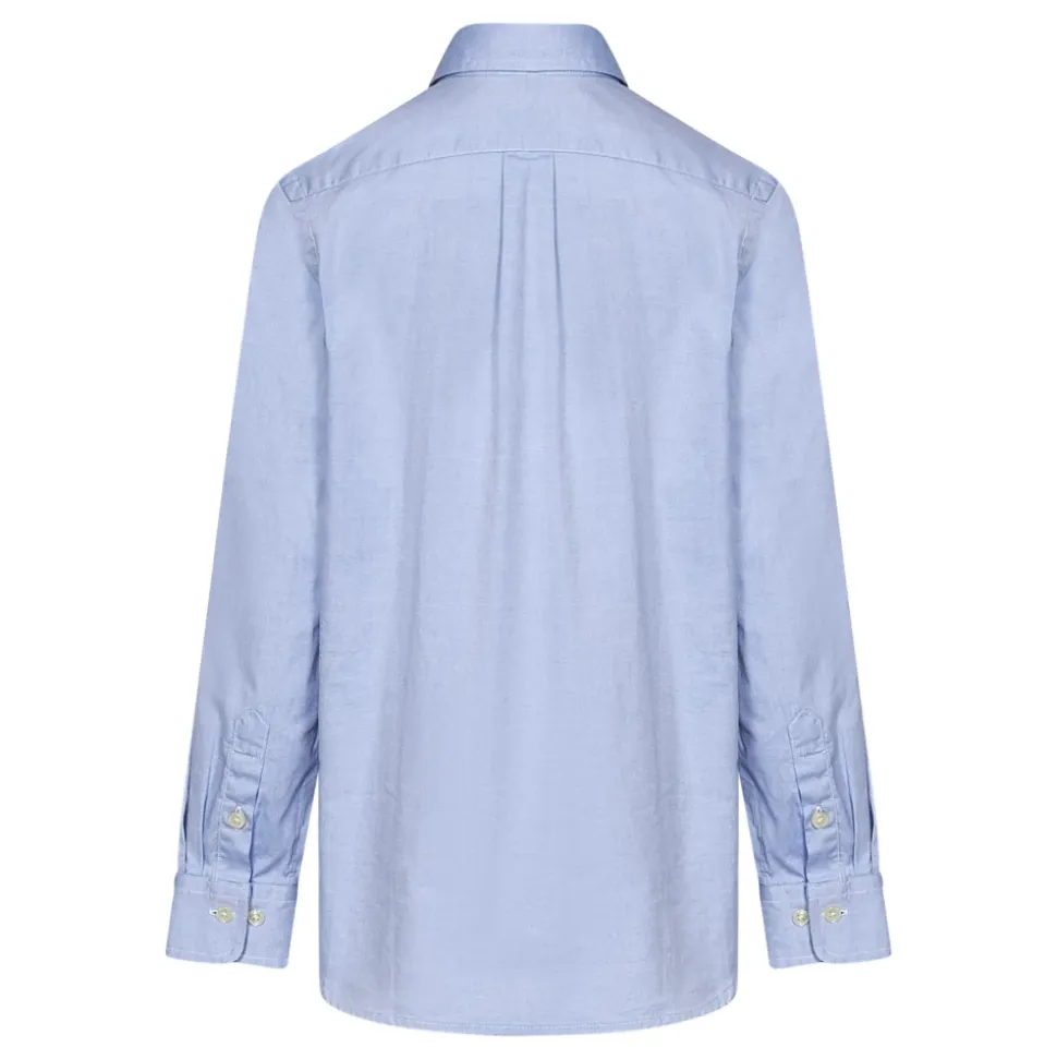 Logo Embroidered Cotton Oxford Shirt