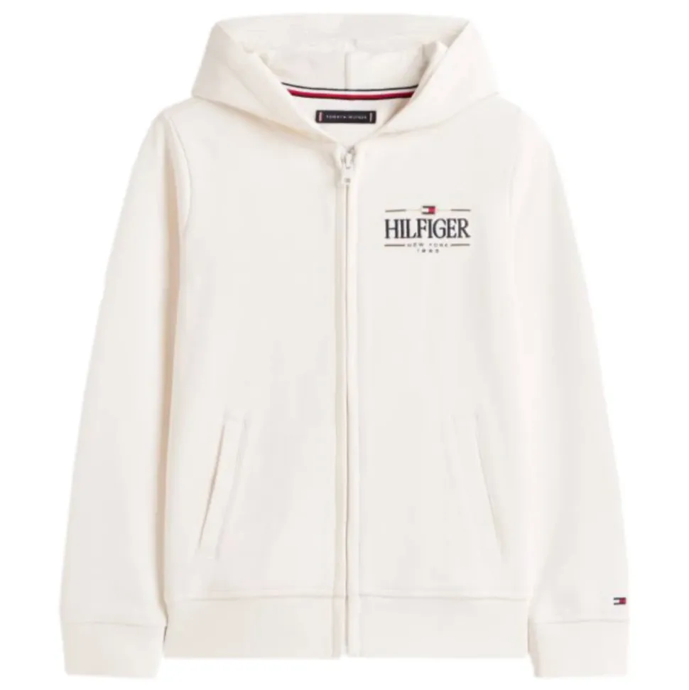 Logo Embroidery Interlock Knit Zip-Thru Hoody