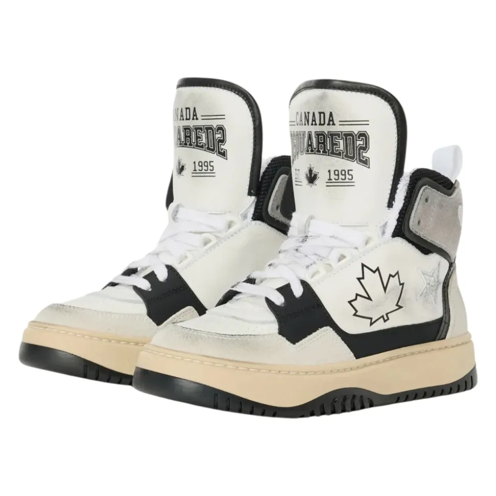 Logoprintede sneakers i skinn