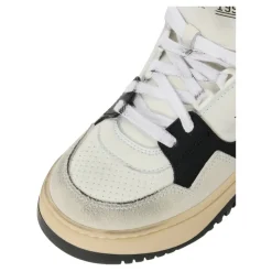 Logoprintede sneakers i skinn