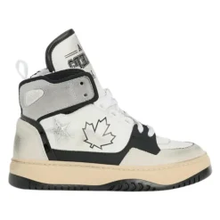 Logoprintede sneakers i skinn