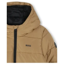 Logo Print Hooded Puffer Jacket