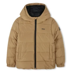 Logo Print Hooded Puffer Jacket