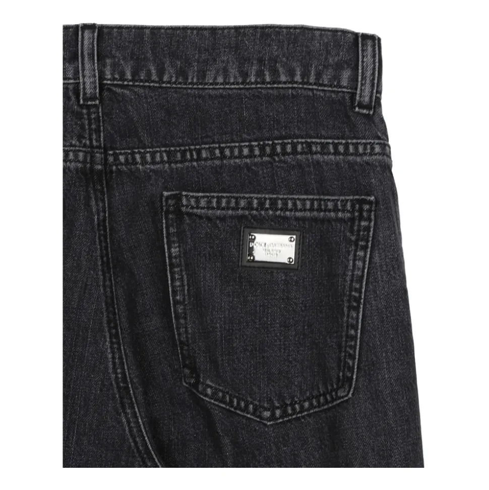 Logo Tag 5-Pocket Denim Cargo Jeans
