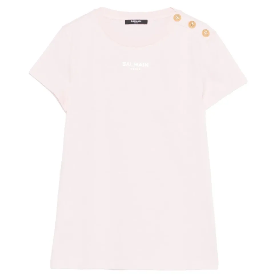 Logo T-skjorte med gullknapper