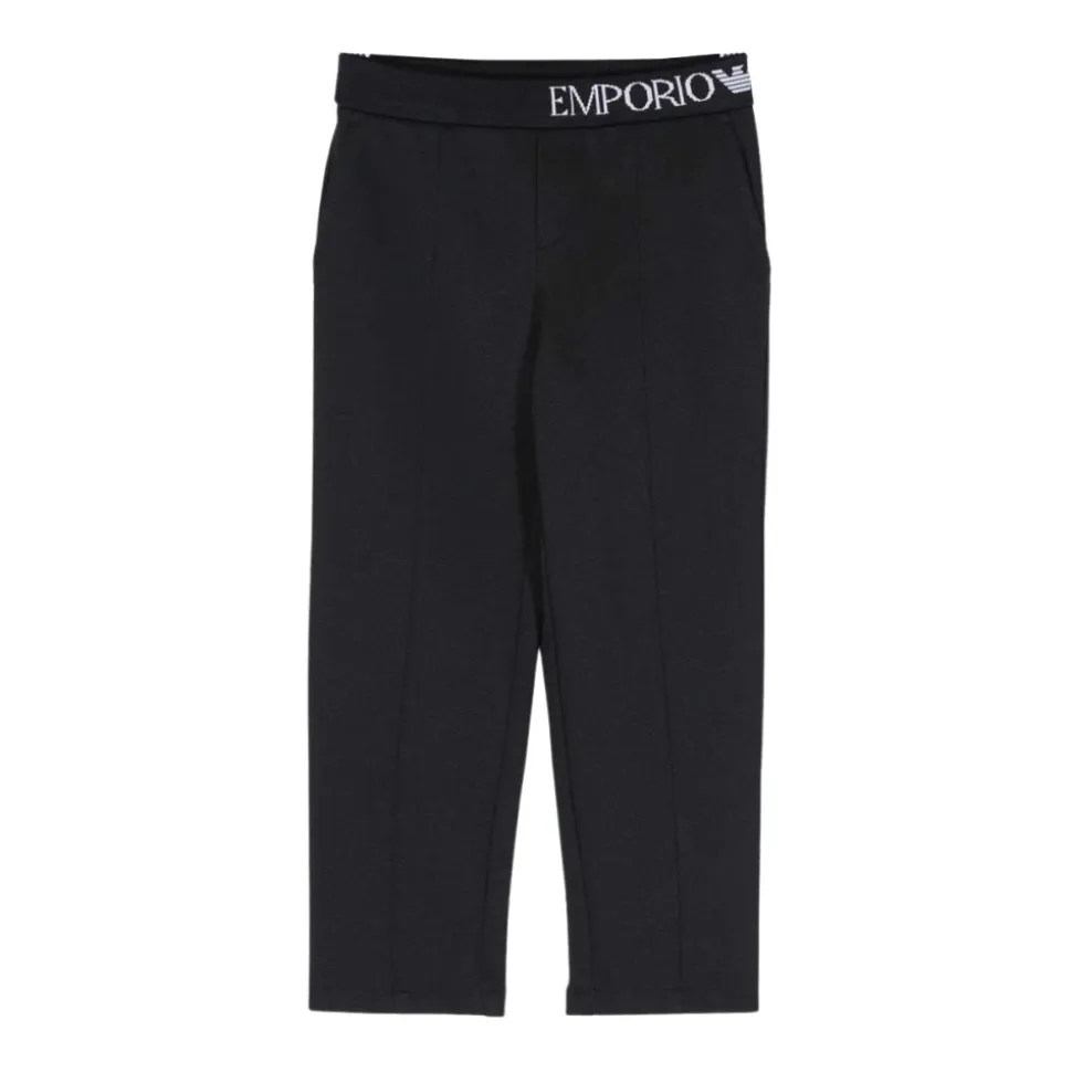 Logo-waistband Straight-leg Trousers