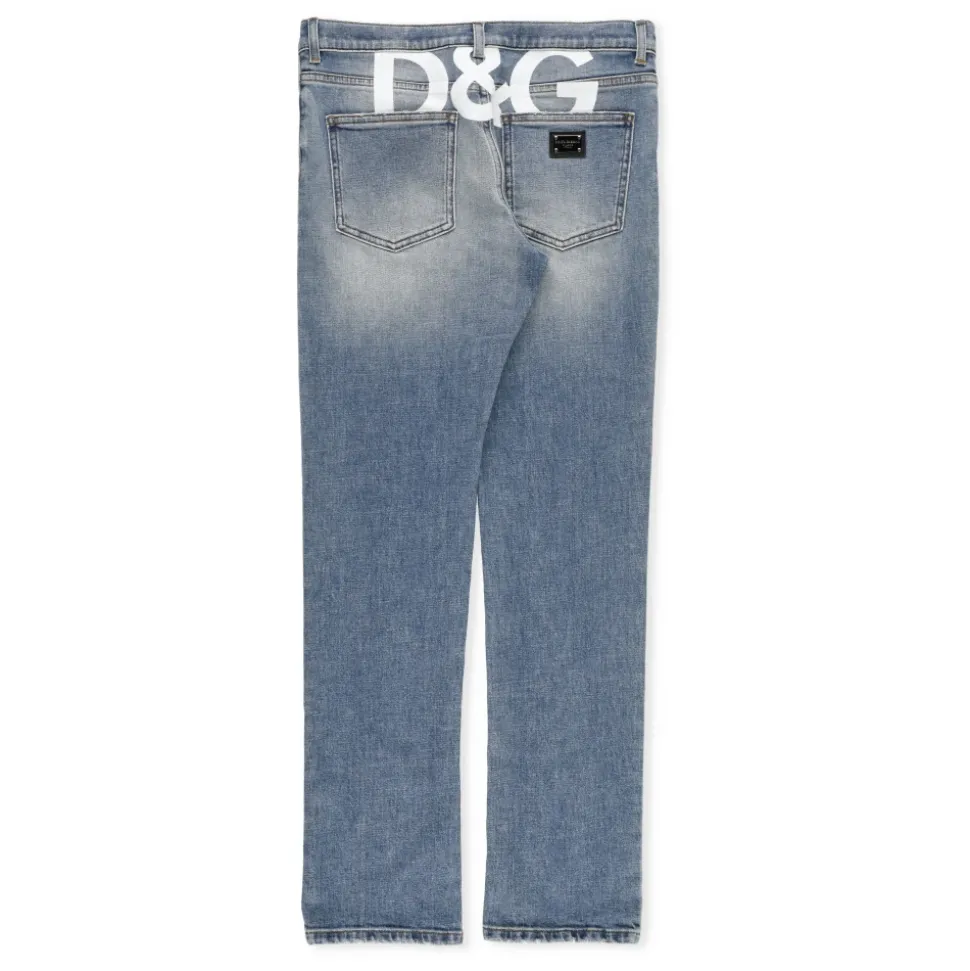 Lys Blå Bomullsjeans for Gutter