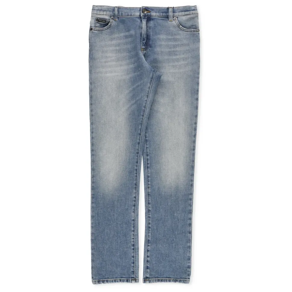 Lys Blå Bomullsjeans for Gutter