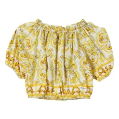 Majolica Cropped Poplin Topp