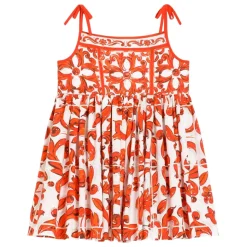 Majolica-print Poplin Kjole