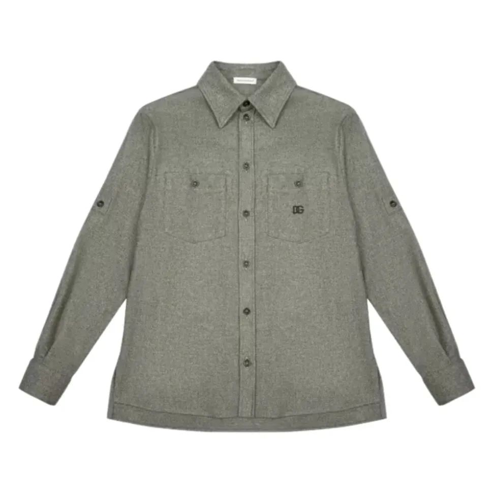 Melange Wool Mat Shirt