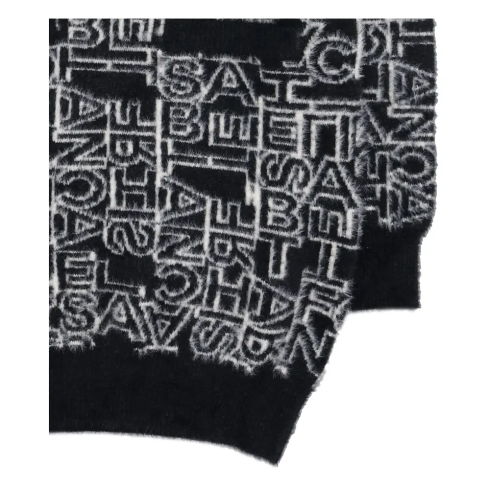 Monogram Strikkekjole med Ribbedetaljer
