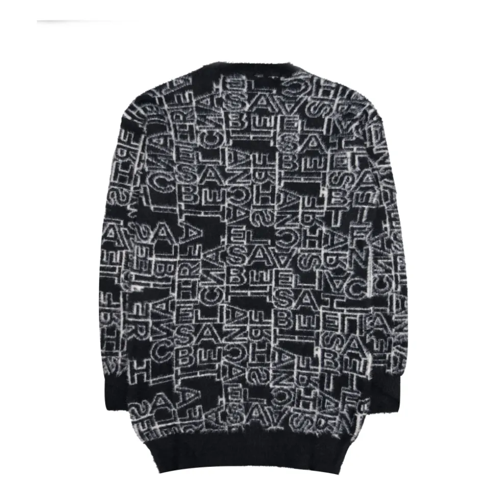 Monogram Strikkekjole med Ribbedetaljer