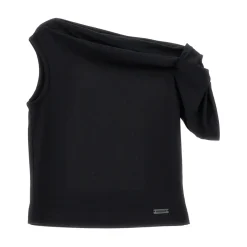 One-shoulder bomulls T-skjorte