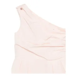 One-shoulder plissert A-line kjole