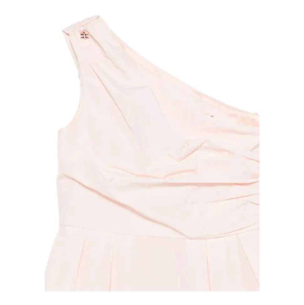 One-shoulder plissert A-line kjole