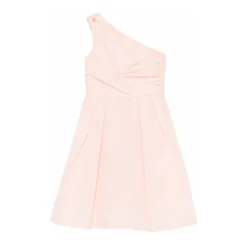 One-shoulder plissert A-line kjole