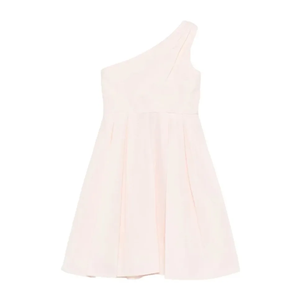 One-shoulder plissert A-line kjole