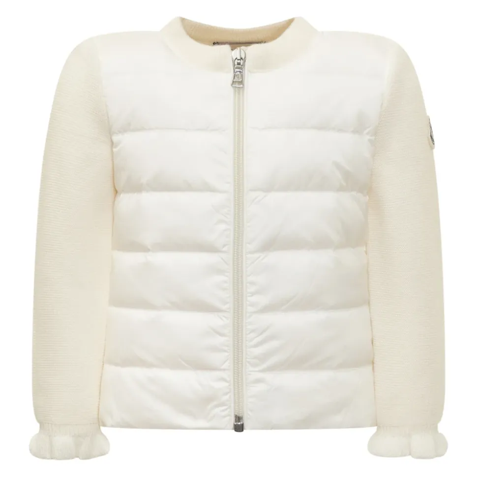 Padded Wool Zip-Up Cardigan