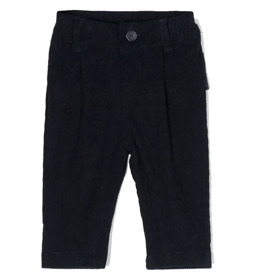 Pantalone tinta unita modello classico in velluto fantasia righe
