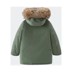 Parka jakke med avtagbart pels