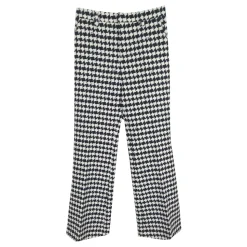 Pied-de-Poule Print Trousers