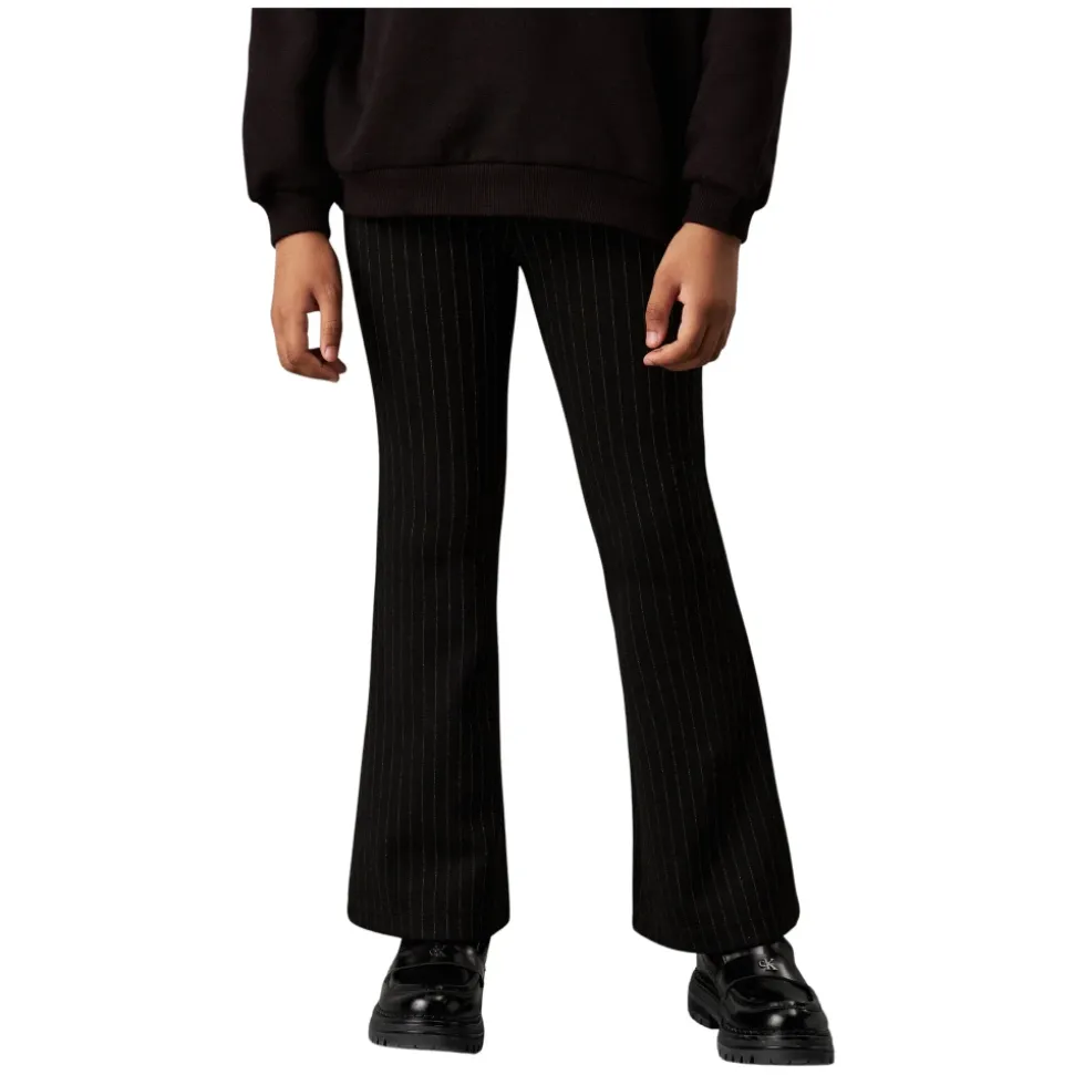 Pinstripe Flare Bukser i Svart