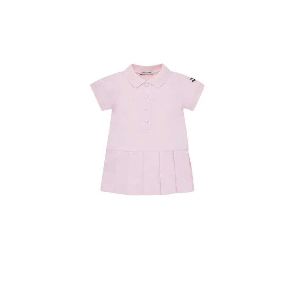 Pleated Piqué Polo Dress