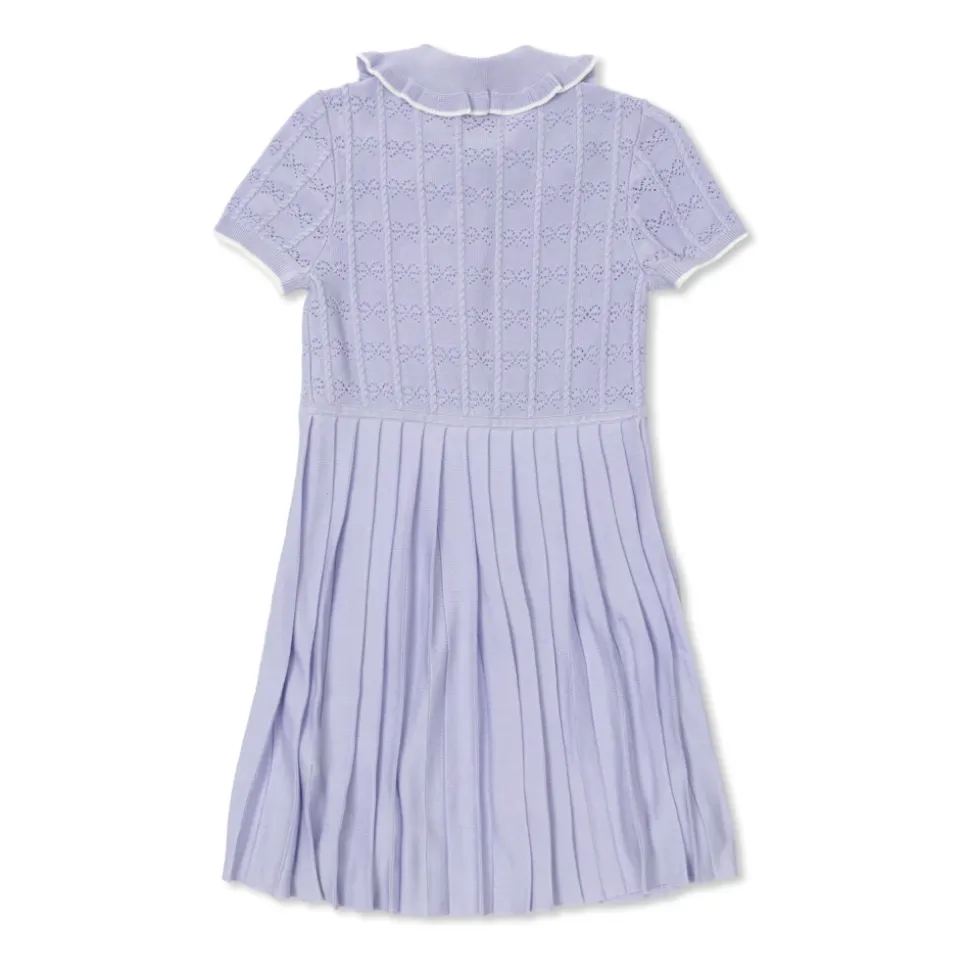 Pleated Pointelle Strikkekjole