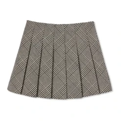 Plissert Houndstooth-skjørt